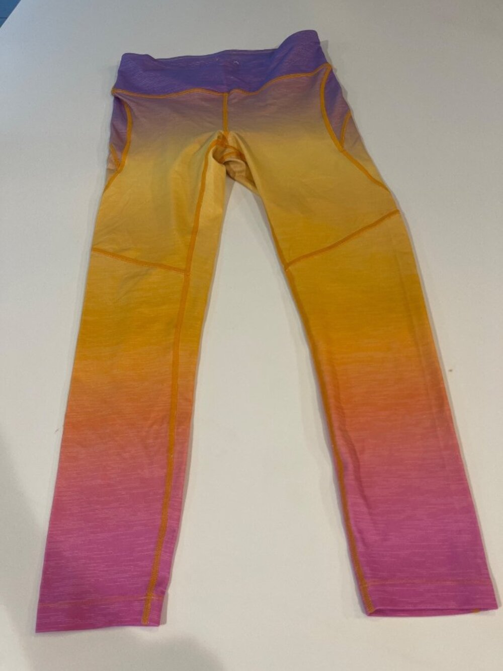 Outdoor Voices Gradient Leggings M Nylon Blend Purple Orange Pink